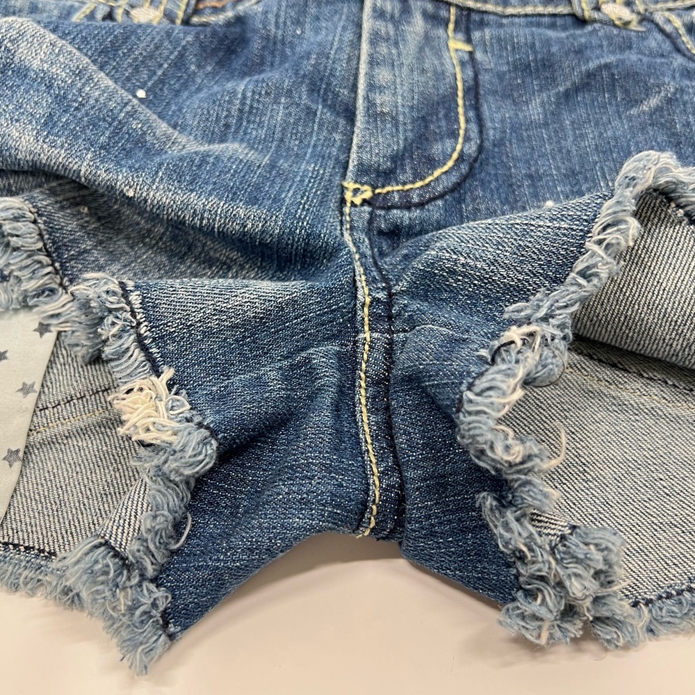 DKNY Denim Shorts Y2K Low Rise Vintage Embellished Jeans Beachside Polka Dots - Picture 8 of 17